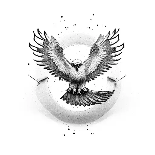 A Flying Eagle With A Bitcoin In Its Mouth