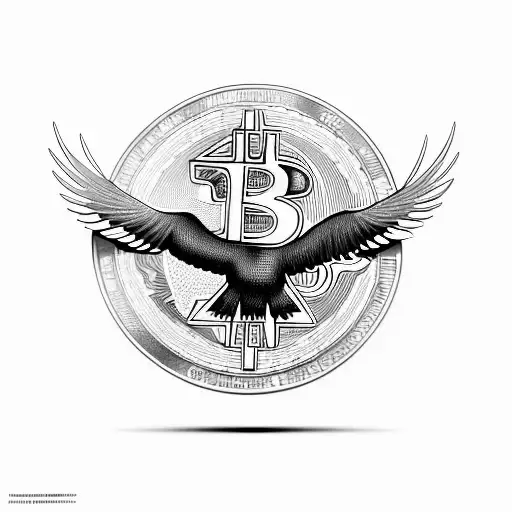 A Flying Eagle With A Bitcoin In Its Mouth