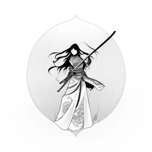 Beautiful Girl With A Katana