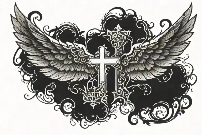 Cross With Wing Spread