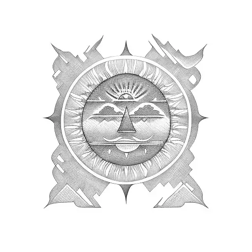 Polynesian Minimalistic Sun
