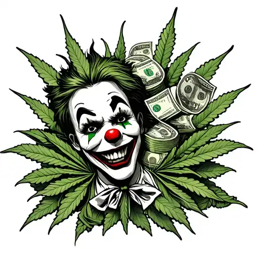 Weed And Money And Clowns Full Black
