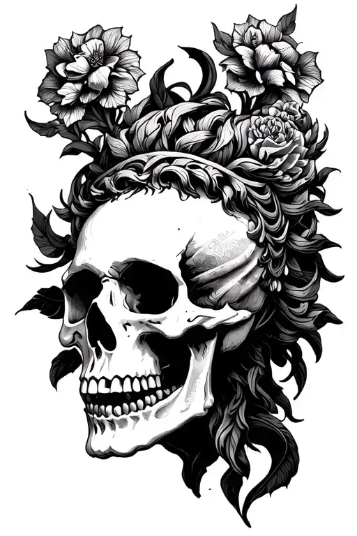 Dry Head Skeleton Greek God Antique Symbols