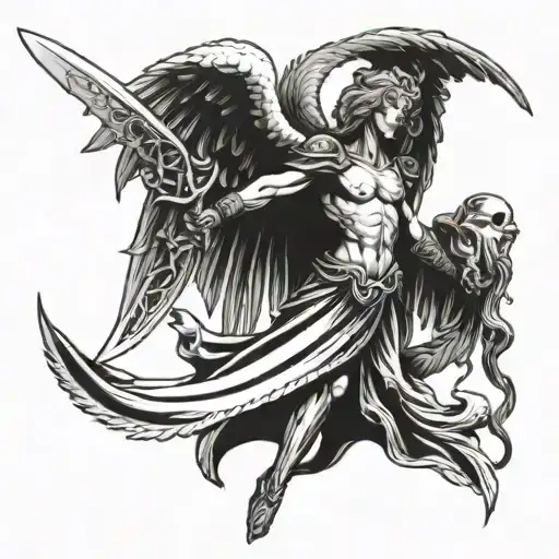 Scales Angel Of Death With Sword