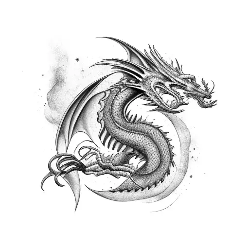 Majestic Dragon Wrapped Around Forearm Woman