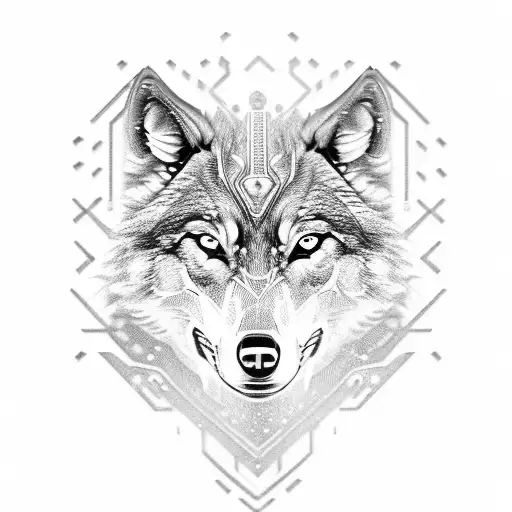 A Robotic Wolf With Glowing Led Eyes And Intricate Metal Details