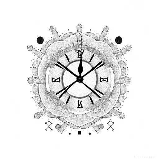 Clock With Flowers Autism Cross Mental Health Symbol And Gaming Controller