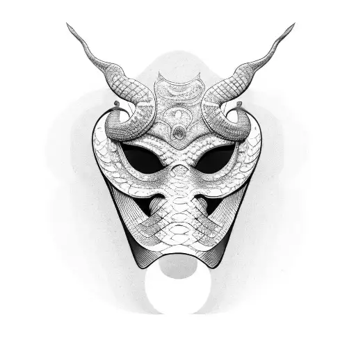 Theatral Mask With Snake