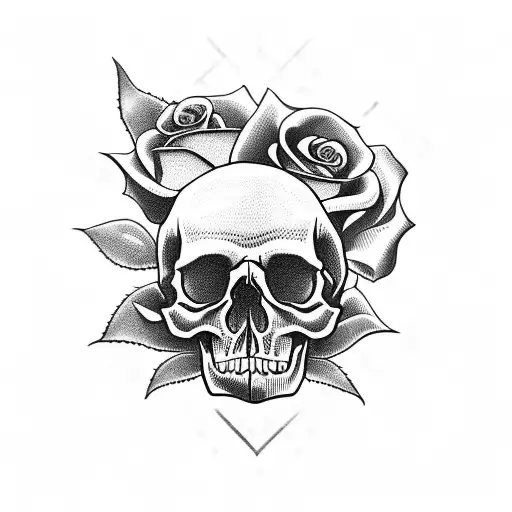 Skull Hand Wrapped In Rose Thorns