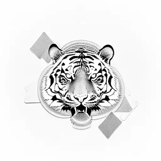 A Detailed Tiger Eye Surrounded By A Border Of Playing Cards