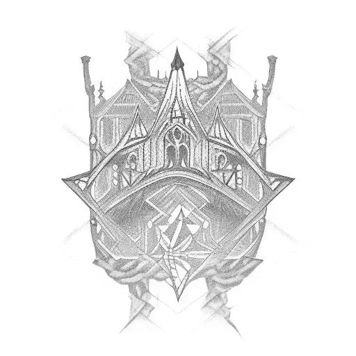 Gothic Bridge With A Line