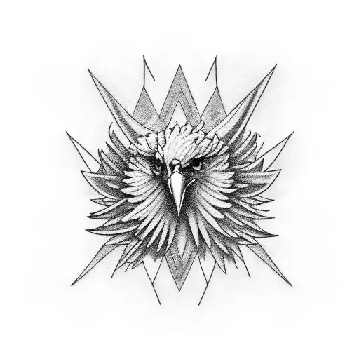 A Blackwork Tattoo Of An Eagle Soaring