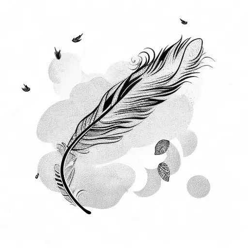 A Feather Floating Away On The Wind