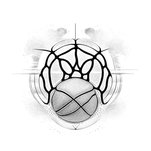 A Basketball Court With Cat Paw Prints As The Lines