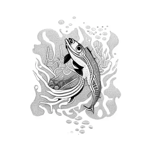 An Underwater Scene With Sea Creatures And A Psychedelic Twist