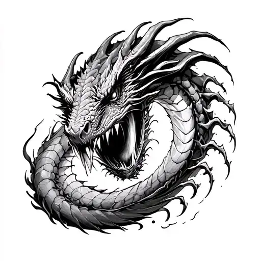 Dragon Eating A Black Hole