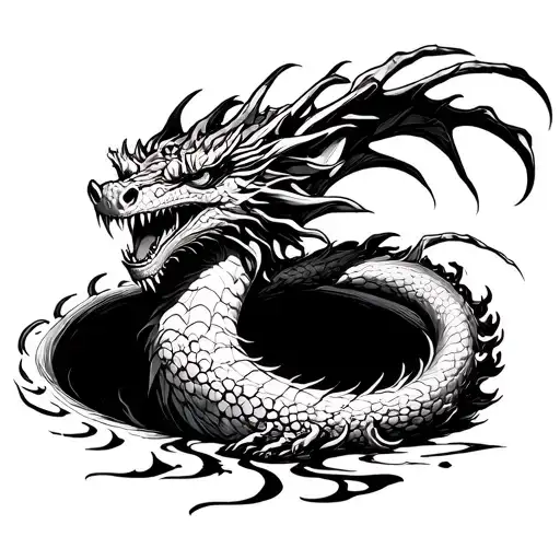 Dragon Eating A Black Hole