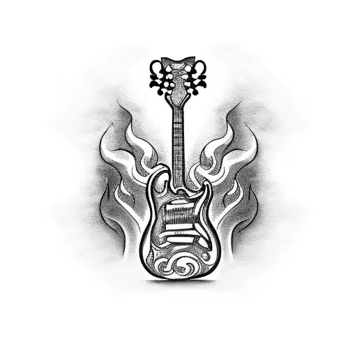 Guitar End Flames