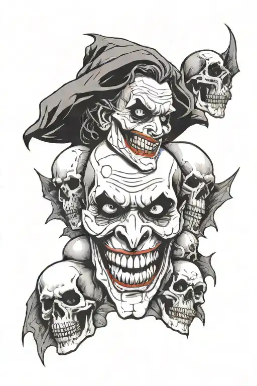 Joker And Skulls Representing Dark Periods
