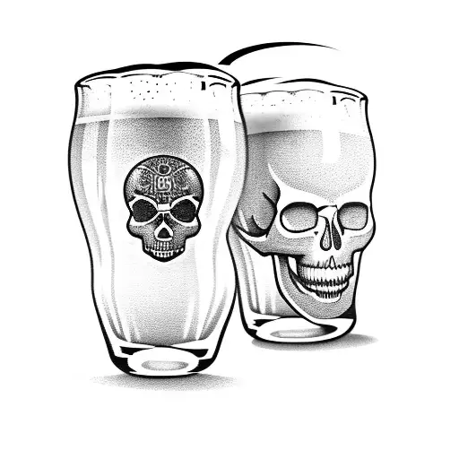 Beer Glass With Floating Skull