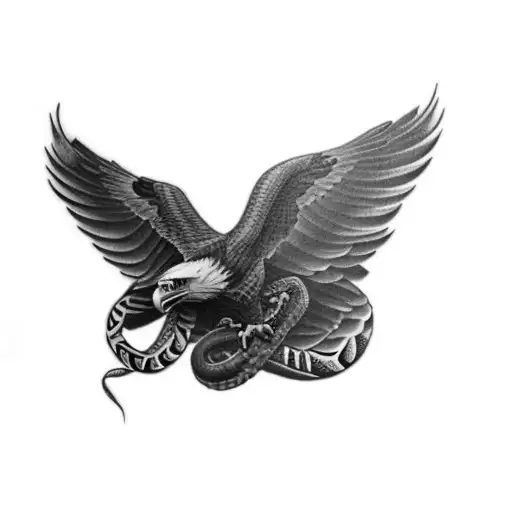 An Eagle With Snake Tattoo