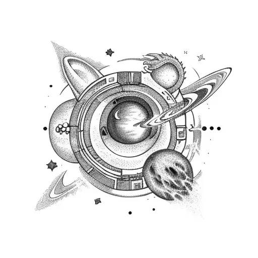 Dragon Lair Outer Space With Stars And Planets