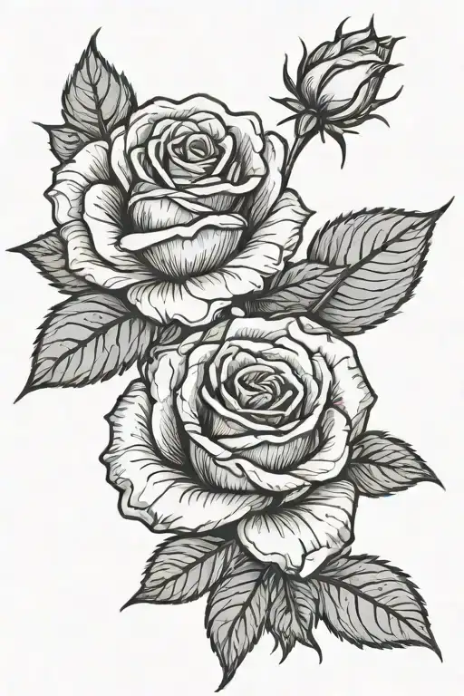 Morning Sky And Rose Blooming