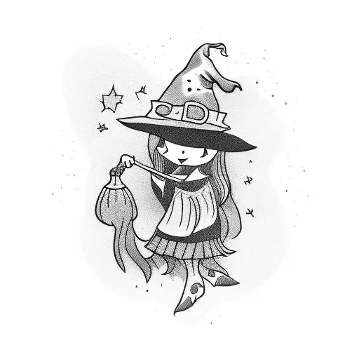 Witch In A Broom