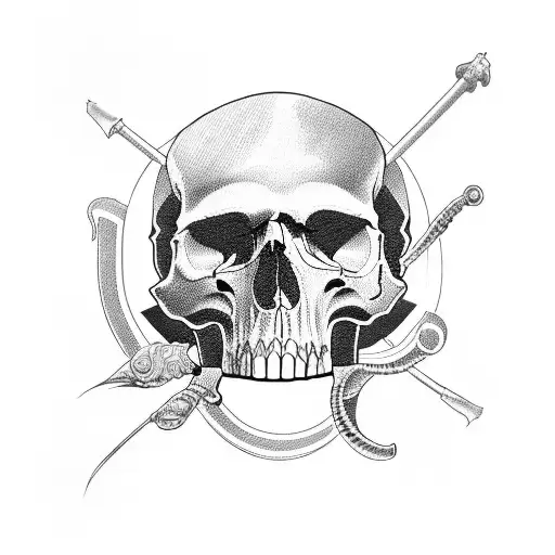Western Skull With Revolver