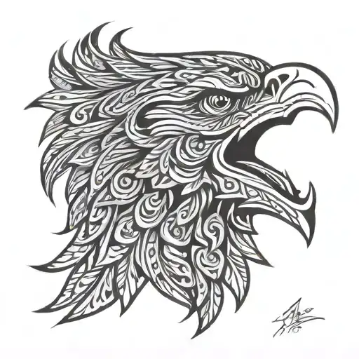 Polynesian Eagle Head