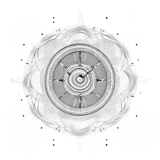 Sand Clock With Earth And Sea And Land And Wind Elements Intertwined In A Mandala Pattern