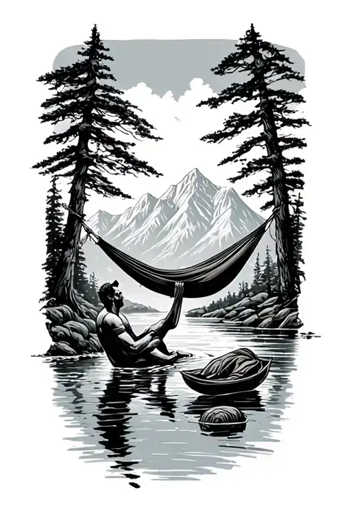 2 Men In A River Mountain Hammock