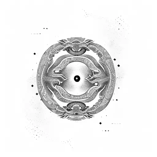 One Black Snake One White Snake Yin Yang