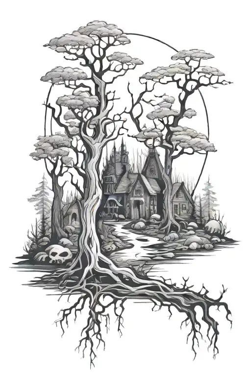 Haunted Forest With Graves