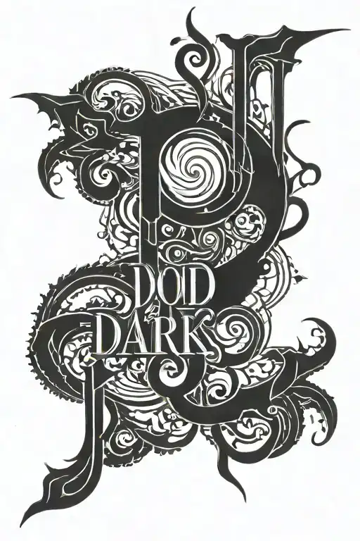 Word 'Dark' Written Vertically