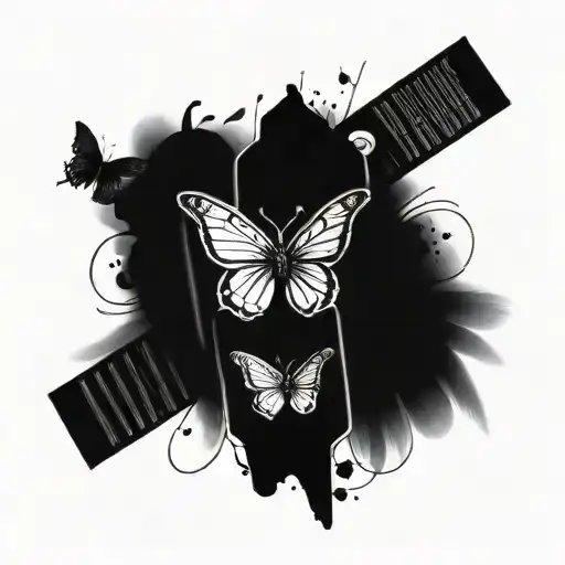 Red Butterflies With Dog Tag Hangin Off Wing Attached