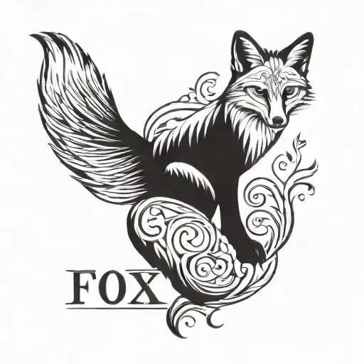Fox Tattoo With Goupil Writing For Men On The Forearm