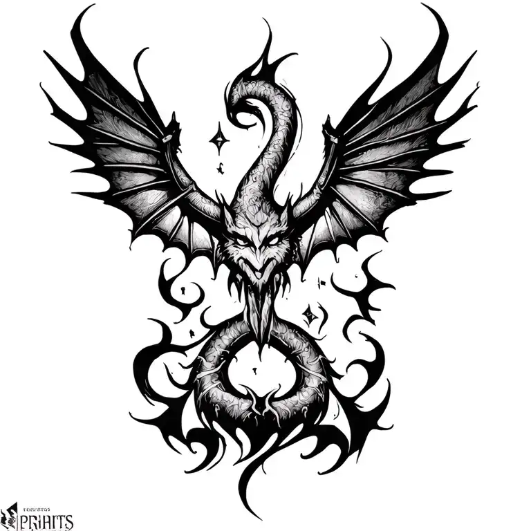 Symbol Along With Bat Wings
