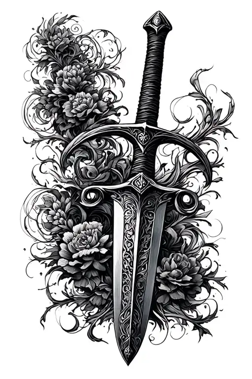 Long Straight Sword Midieval Style