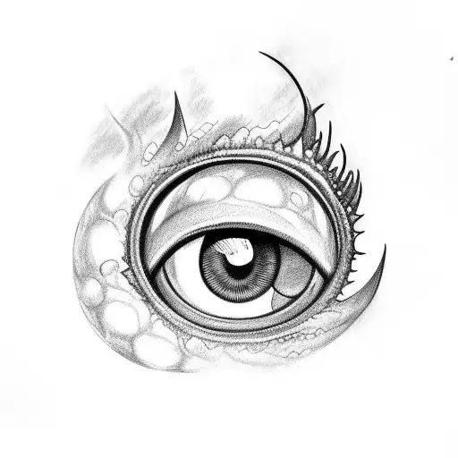 Dragon Eye Sketch On A Brush