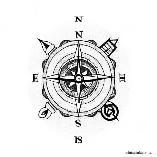 A Person's Arm With A Compass