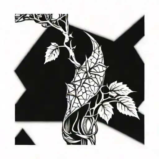 A Straight Vine Of Hedra Helix With Thorns To Wrap Around The Arm