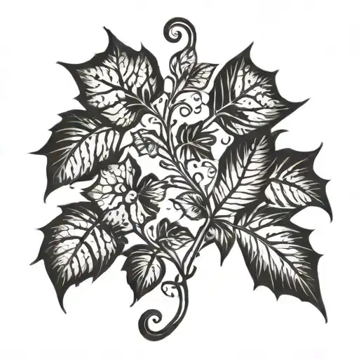 A Detailed Straight Vine Of Poison Ivy Vines
