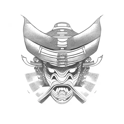 Samurai Helmet Merged With A Traditional Japanese Palace
