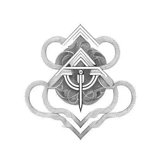 A Minimalist Illustration Of A Caduceus Symbol With A Modern Twist