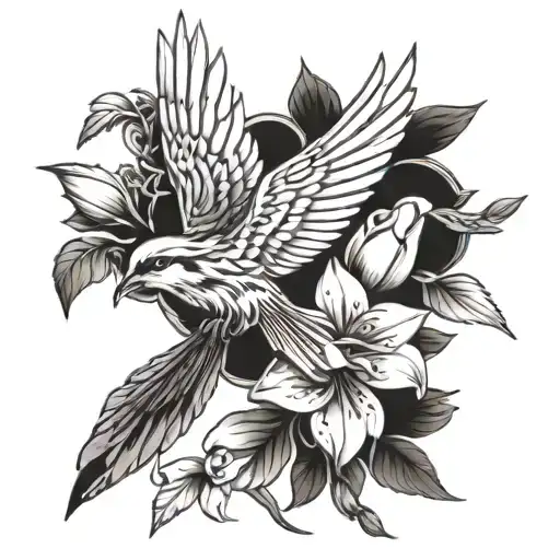 Sparrow And Lillies Wingspan Celtic Designs