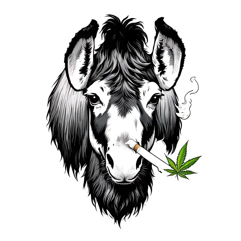 Sad Donkey Smoking Weed Joint