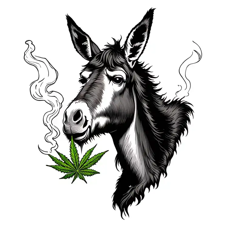 Sad Donkey Smoking Weed Joint
