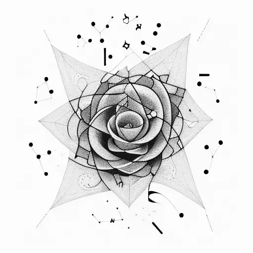 A Constellation Of Music Notes Forming A Beautiful Flower In The Night Sky