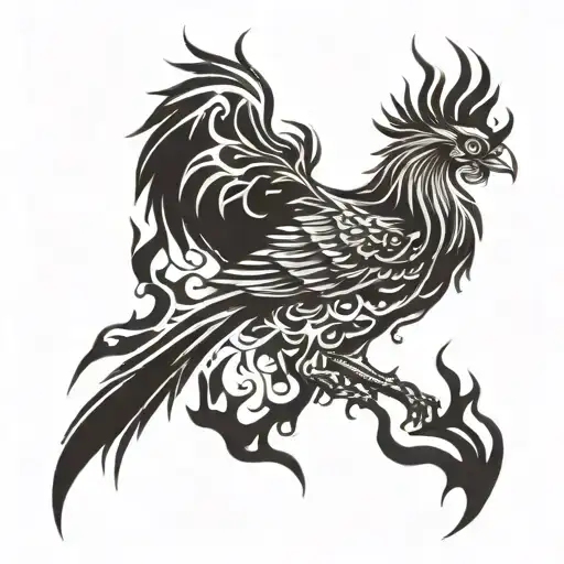 Phoenix Rising From Flames